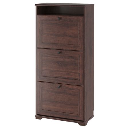 Галошница, 3 отделения, коричневый 61x30x130 см IKEA BRUSALI БРУСАЛИ 603.754.54