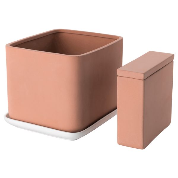 Кашпо с самополивом, 4 предмета АНВЭНДБАР (18 см) - фото 1