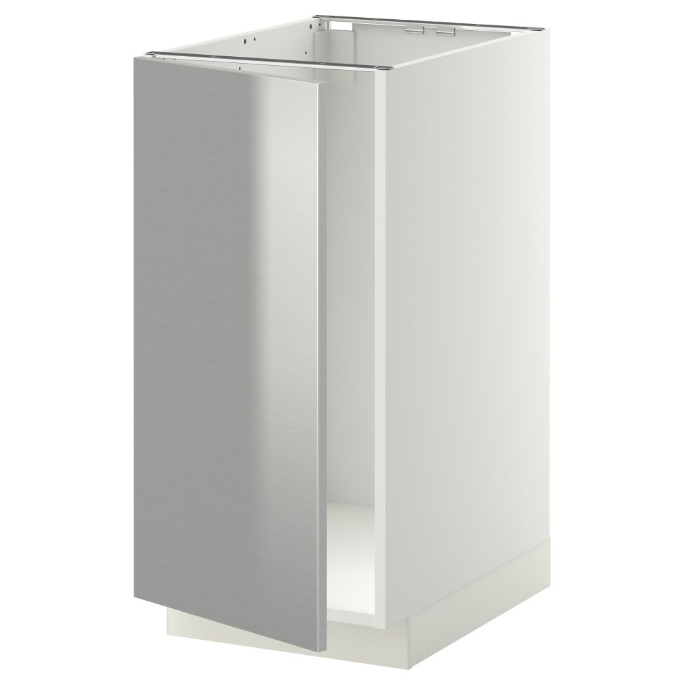 Напольный шкаф для мойки, мусорных контейнер МЕТОД, белый, Гревста нержавеющ сталь (40x60 см) - схема-чертеж с размерами