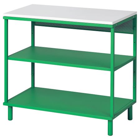Открытый стеллаж, белый, зеленый, 80x42x73 см IKEA PLATSA ПЛАТСАA ПЛАТСА 495.926.61