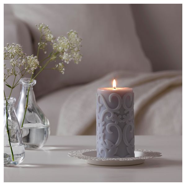 Формовая свеча, ароматическая ВАРАКТИГ, светло-серый роза и ваниль, светло-серый (14 см) - фото 2