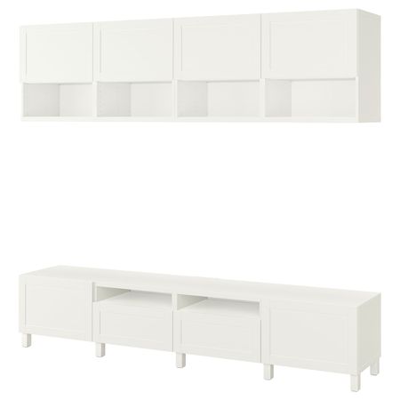 Шкаф для ТВ, комбинация, белый/ХАНВИКЕН/СТУББАРП белый 240x42x230 см IKEA BESTÅ БЕСТО 893.029.47