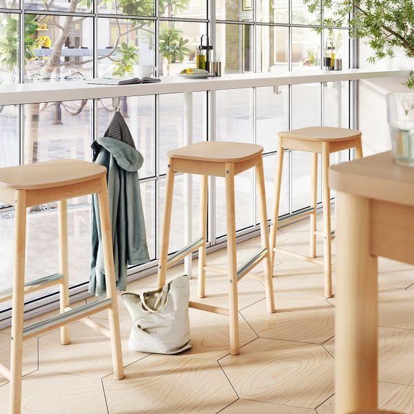 Табурет барный, береза, 75 см IKEA RÖNNINGE РЁННИНГЕ 905.112.33 - фото 7