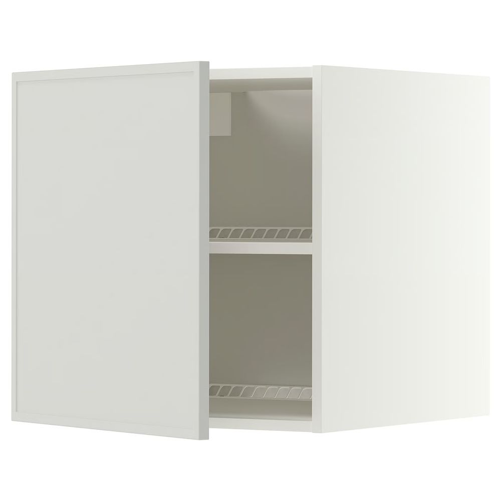 METOD Верхний шкаф д/холодильн/морозильн - белый/Aspudden светло-серый 60x60 см - фото 1