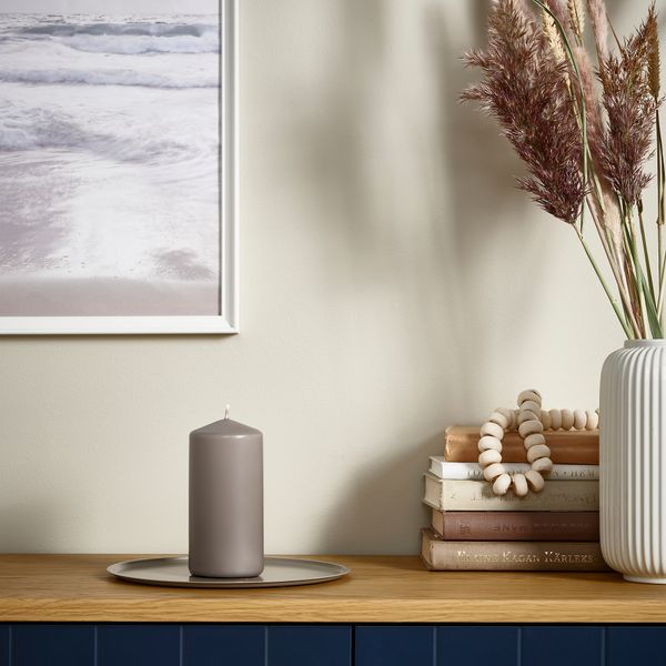 Неароматическая формовая свеча, 14 см, темный серо-бежевый IKEA DAGLIGEN ДАГЛИГЕН 105.517.13 - схема-чертеж с размерами