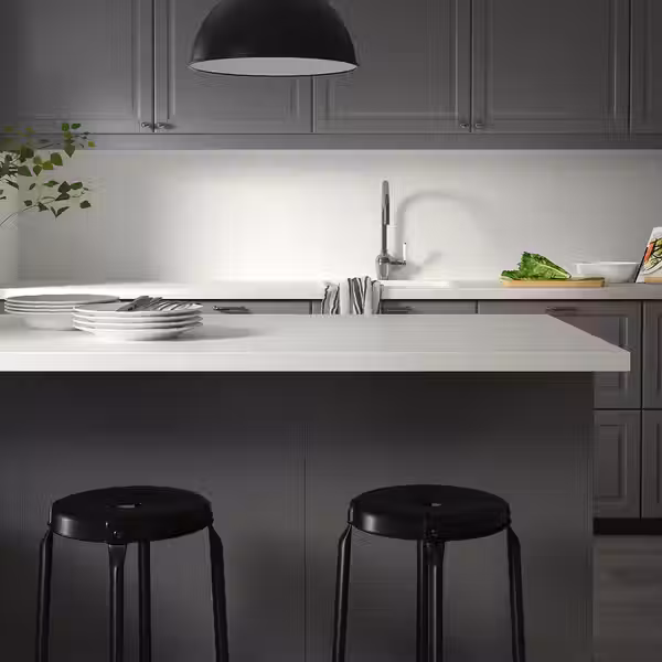 SÄLJAN Столешница под заказ - белый/светло-серый под камень/ламинат 30-45x3.8 см - фото 6