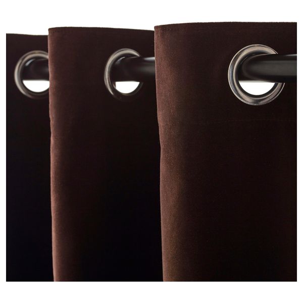 Гардины, 1 пара САНЕЛА, темно-коричневый коричневый (140x300 см) - схема-чертеж с размерами