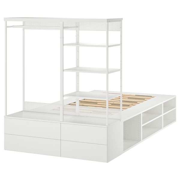Каркас кровати с 4 ящиками, белый, Fonnes, 140x244x163 см IKEA PLATSA ПЛАТСАA ПЛАТСА 893.264.63 - фото 4