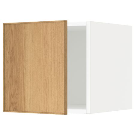 Верхний шкаф МЕТОД, белый, Экестад дуб (40x40 см)