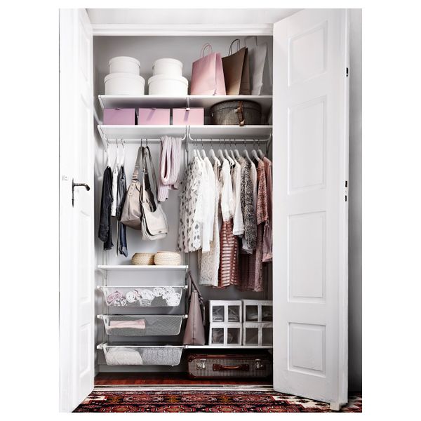 Настенная шина, полки/штанга, белый 132x41x199 см IKEA АЛЬГОТ 392.761.73 - фото 6