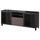 Тумба под ТВ БЕСТО, черно-коричневый, Вальвикен темно-коричневый, прозрачное стекло (180x40x74 см)