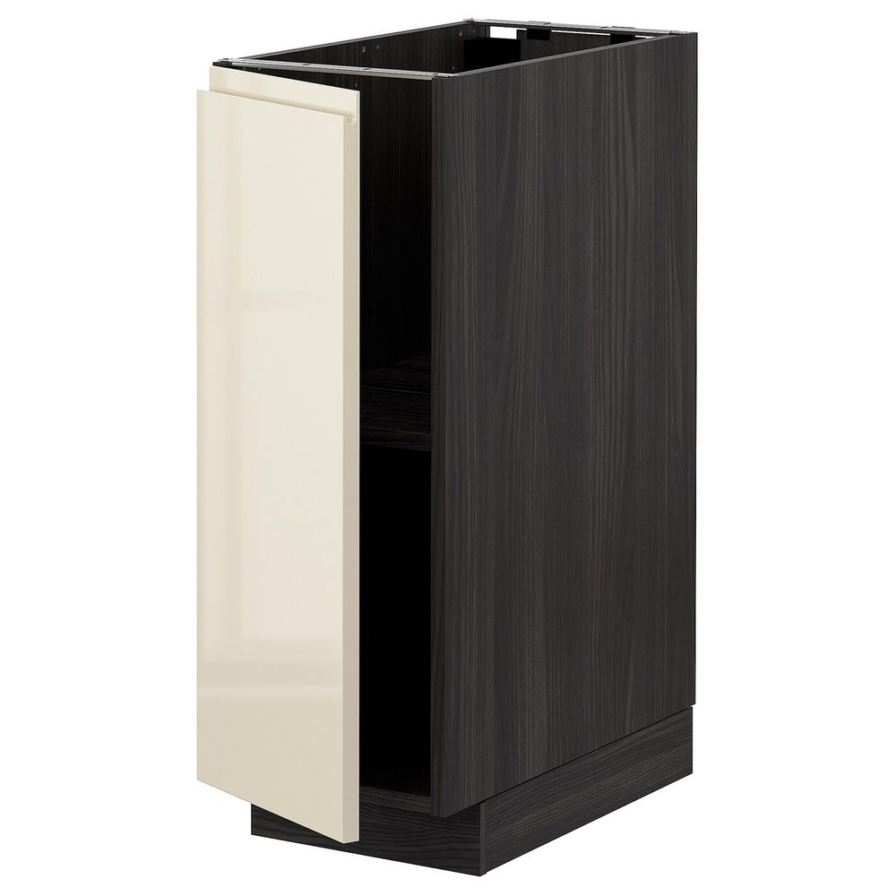 Напольный шкаф с полками, черный, Воксторп глянцевый светло-бежевый 30x60 см IKEA МЕТОД 193.027.57 - схема-чертеж с размерами