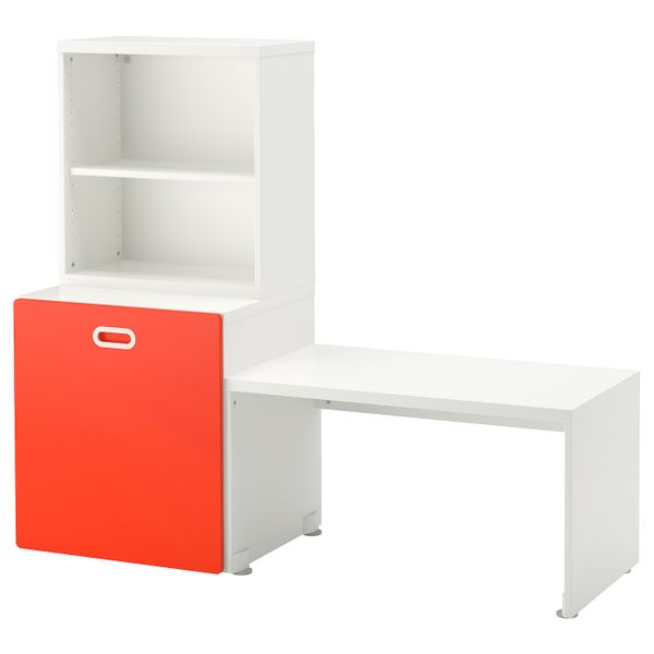Стол с отделением для игрушек, белый, красный 150x50x128 см IKEA STUVA СТУВА / FRITIDS ФРИТИДС 792.796.26 - фото 1