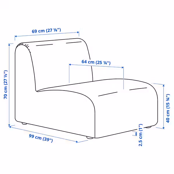 IKEA, дополнительный ракурс - схема-чертеж с размерами