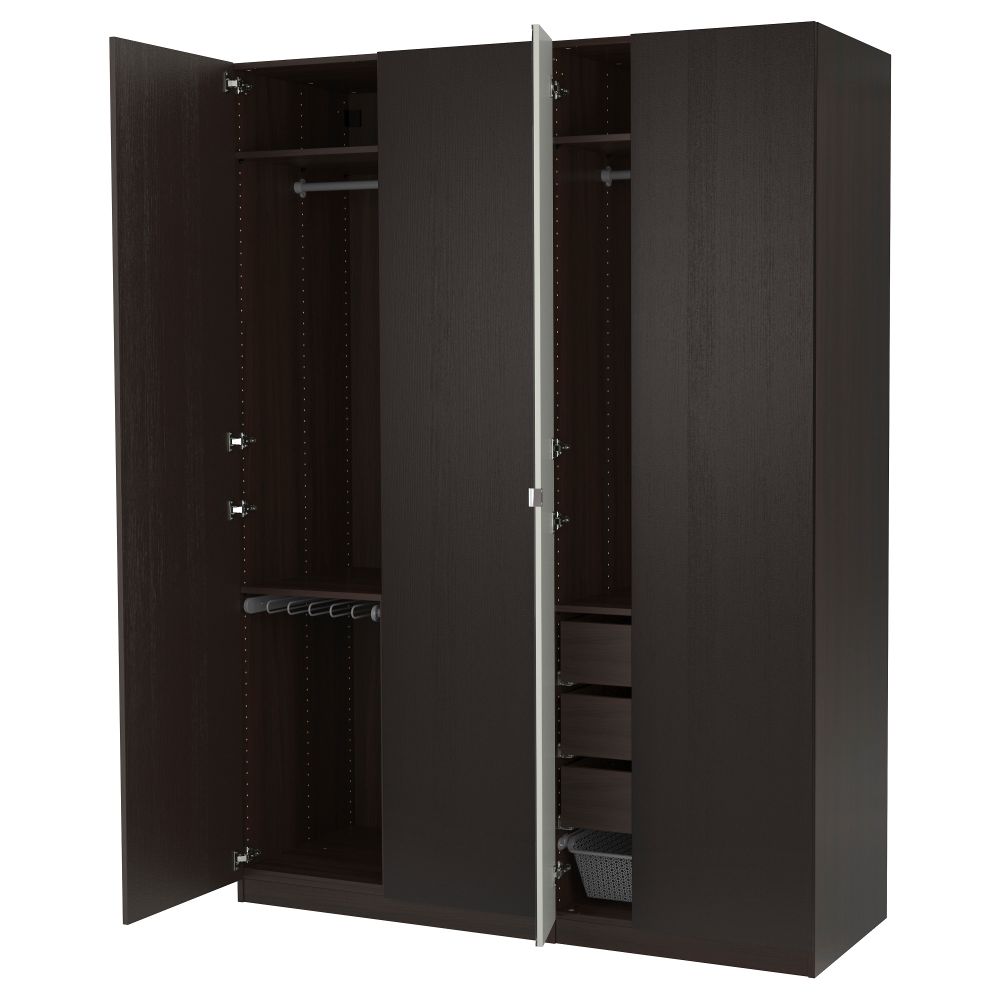 Гардероб ПАКС, черно-коричневый, Нексус Викедаль (175x60x236 см) - фото 1