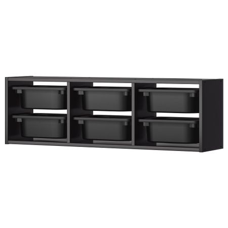 Настенный модуль для хранения ТРУФАСТ, черный (99x21x30 см)