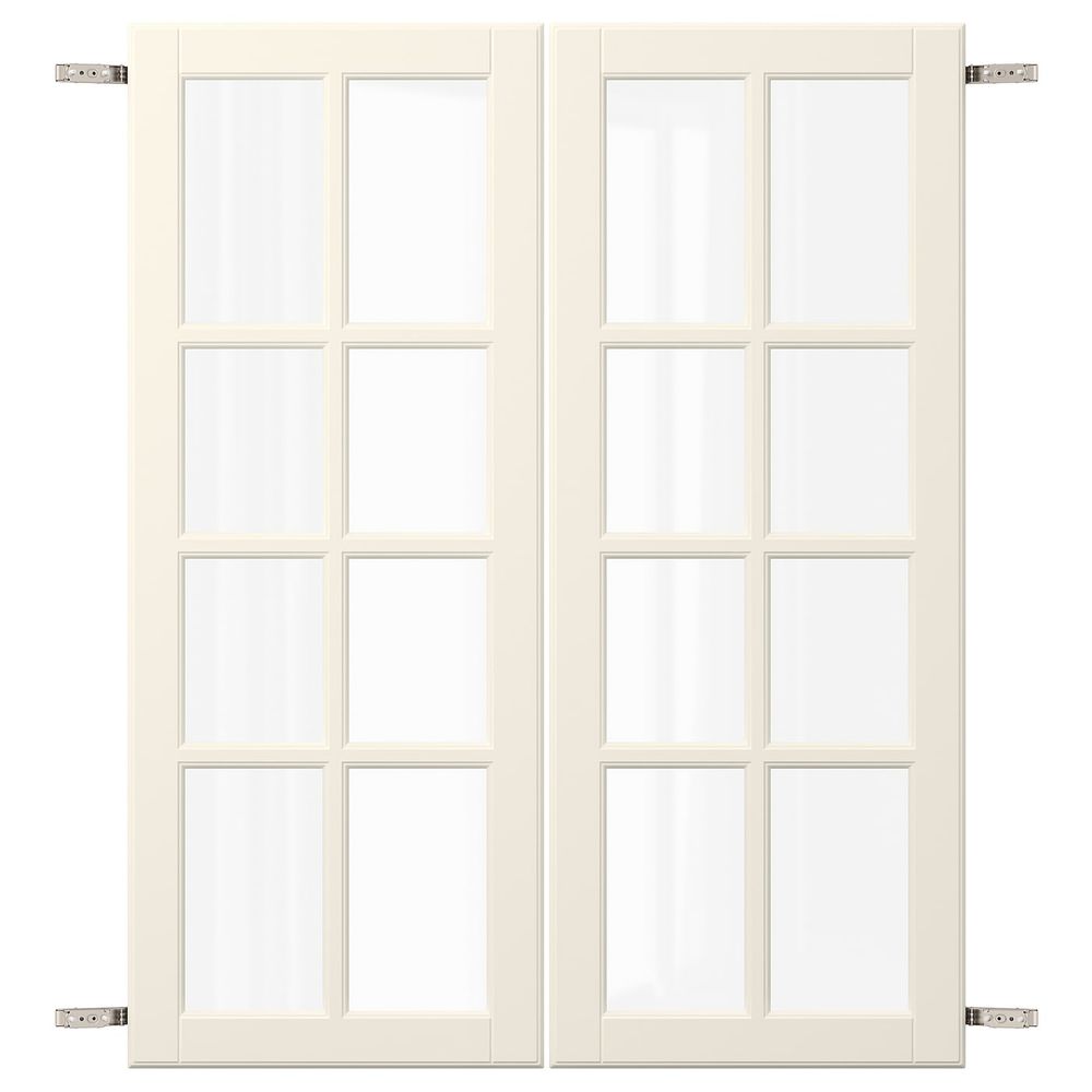 Пара дверец с петлями, белый с оттенком 80x100 см IKEA BODBYN БУДБИН 792.850.95 - схема-чертеж с размерами
