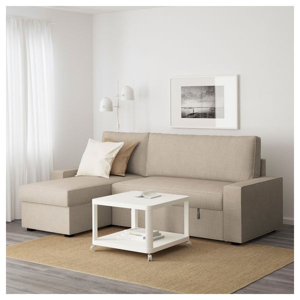 Диван-кровать с козеткой ВИЛАСУНД, Хилларед бежевый - фото 3