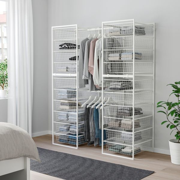 Каркас/проволочные корзины, штанги 142-178x51x173 см IKEA JONAXEL ЙОНАКСЕЛЬ 492.976.36 - схема-чертеж с размерами