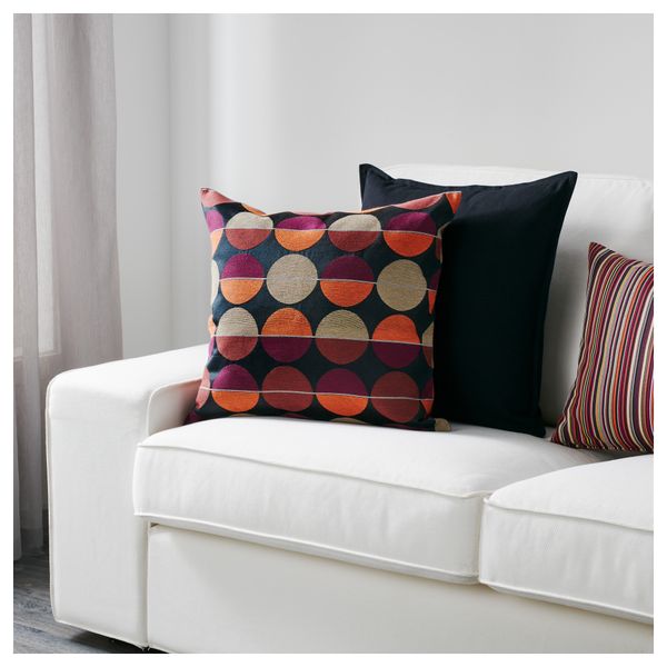 Чехол на подушку ОТТИЛЬ, черный, разноцветный (50x50 см) - схема-чертеж с размерами