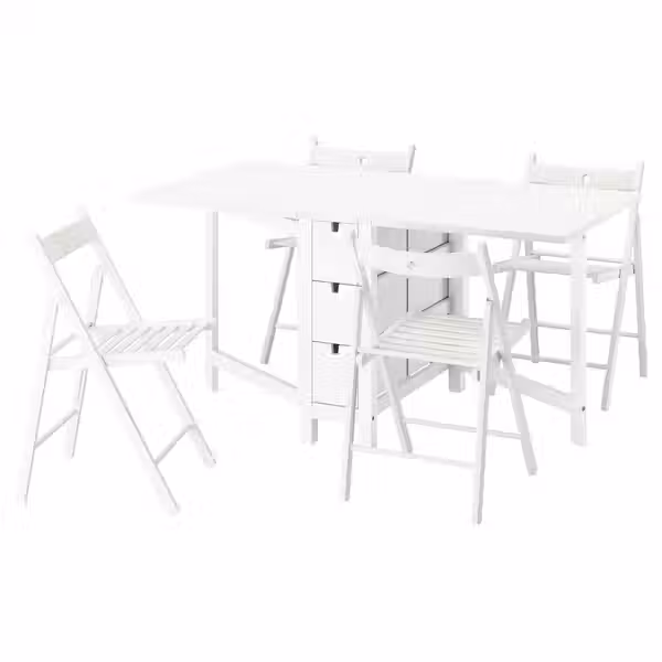 NORDEN / FRÖSVI ФРЁСВИ Стол и 4 стула - белый/белый 26/89/152 см - фото 1