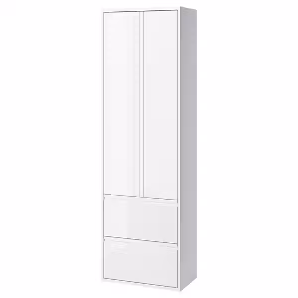 ÄNGSJÖN ЭНГШЁН Высокий шкаф с дверцами/ящиками - глянцевый белый 60x35x195 см - фото 1