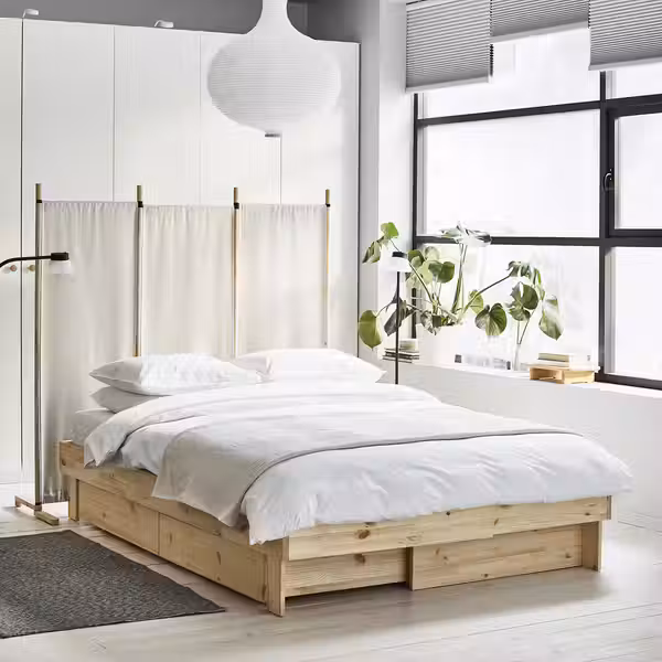 GLAMBERGET ГЛАМБЕРГЕТ Раздвижная кровать с ящиками - сосна 80-160x200 см - фото 4