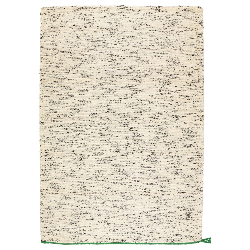 Ковер, безворсовый ШЁСЛЕВ, ручная работа белый с оттенком, черный (133x195 см) - фото 1