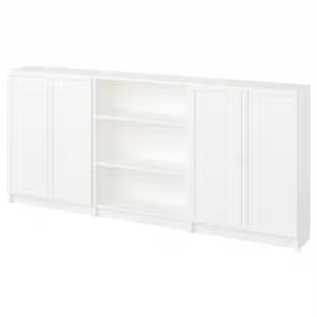 BILLY / OXBERG Стеллаж комбинация с дверцами - белый 240x30x106 см