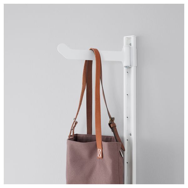 Настенная шина, корзина, крючок АЛЬГОТ, белый (30x22x197 см) - схема-чертеж с размерами