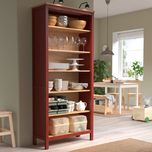 Стеллаж, красная морилка светло-коричневая морилка, 90x197 см IKEA HEMNES ХЕМНЭС 105.306.31 - фото 4