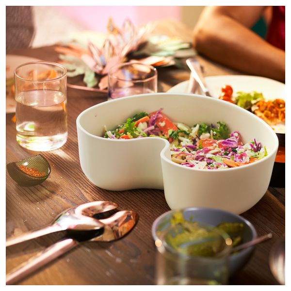 Сервировочная миска, 28x24 см, белый IKEA ÖMSESIDIG 305.461.03 - схема-чертеж с размерами