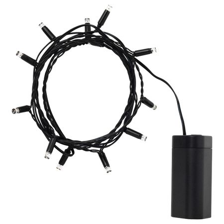 Гирлянда, 12 светодиодов, для сада/с батарейным питанием черный IKEA LEDLJUS ЛЕДЛЬЮС 103.574.57