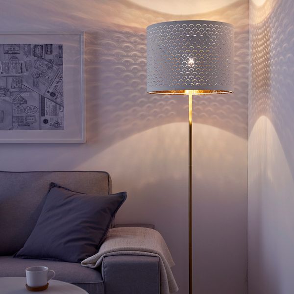 Светильник напольный, белый латунь/латунь IKEA NYMÖ НИМО / SKAFTET СКАФТЕТ 093.196.83 - фото 2