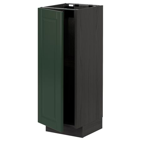 Напольный шкаф с полками, черный/Будбин темно-зеленый 30x37 см IKEA МЕТОД 593.129.76