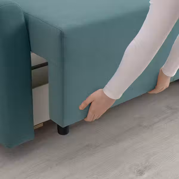 BRISSUND 3-местный диван-кровать с козеткой - Hakebo светлая бирюза - фото 7