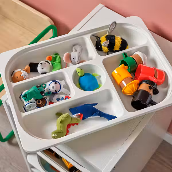 TROFAST Комбинация с контейнерами/лотками - белый/белый 34x44x56 см - фото 4