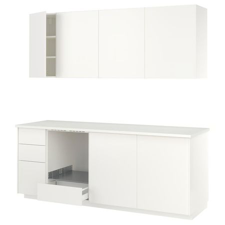 METOD Кухня - белый/Veddinge белый 230x60x227 см