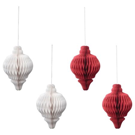 Украшение подвесное, бумага, красный/белый, 11 см IKEA ВИНТЕРФЕСТ 404.376.55