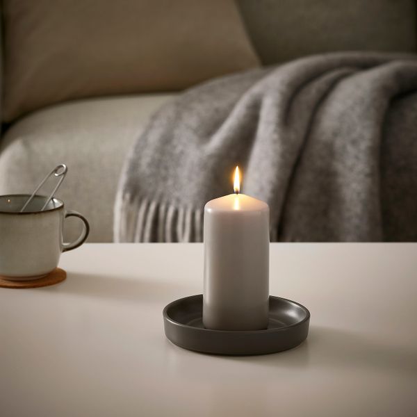 Неароматическая свеча формовая, бежевый 14 см IKEA DAGLIGEN ДАГЛИГЕН 704.967.52 - схема-чертеж с размерами