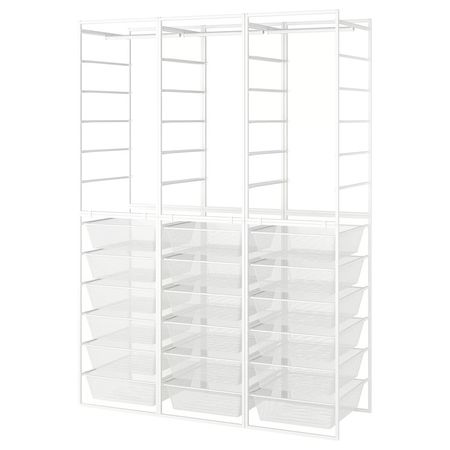 JONAXEL Гардероб, комбинация - белый 148x51x207 см