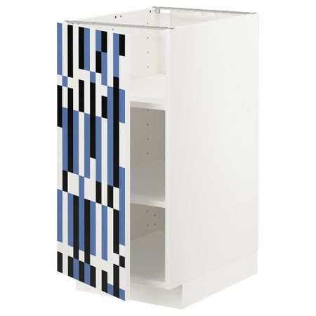 Напольный шкаф с полками, белый, Иттербин с печатным рисунком 40x60 см IKEA МЕТОД 392.869.83