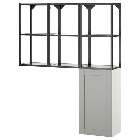 ENHET Комбинация д/хранения - антрацит/серый каркас 120x32x150 см