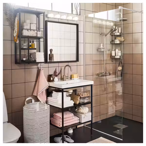 NISSEDAL Зеркало - чёрный 65x65 см - схема-чертеж с размерами