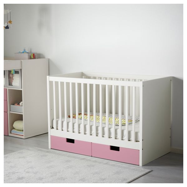 Кроватка детская с ящиками СТУВА, розовый (60x120 см) - фото 3