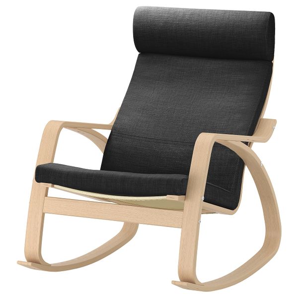 Кресло-качалка, дубовый шпон, беленый/Шифтебу темно-серый IKEA POÄNG ПОЭНГ 693.987.57 - фото 1