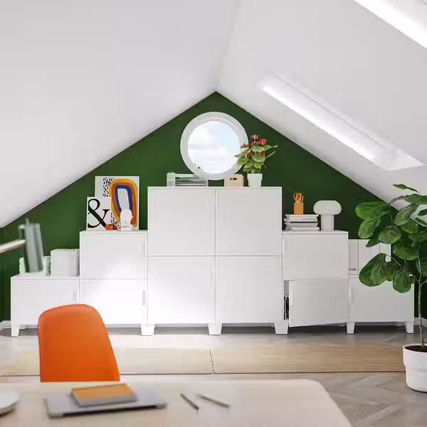 PLATSA Гардероб с 10 дверями - белый/Fonnes белый 360x42x133 см - фото 2