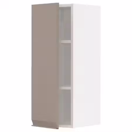 METOD Навесной шкаф с полками - белый/Upplöv матовый темно-бежевый 30x80 см