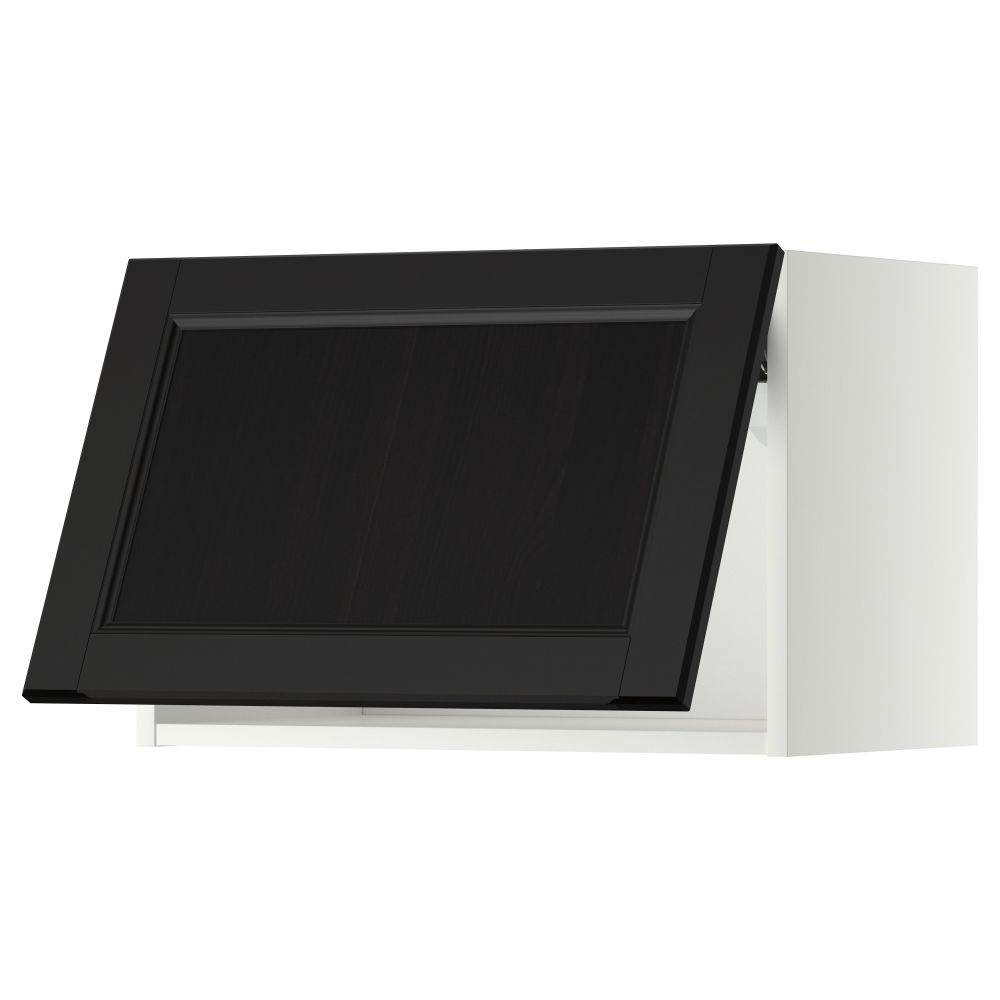 Горизонтальный навесной шкаф МЕТОД, белый, Лаксарби черно-коричневый - схема-чертеж с размерами