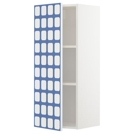 Шкаф навесной с полкой, белый, Иттербин с печатным рисунком 40x100 см IKEA МЕТОД 492.870.48